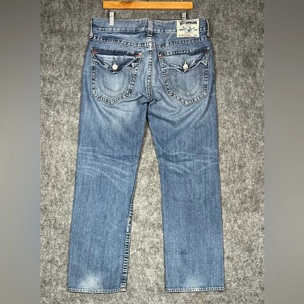 True Religion Light Blue Straight Jeans 36x32